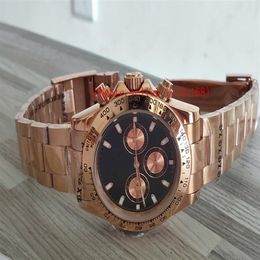 high quality Selling Luxury Men fold Watch 40mm 116505 18k Gold Rose Everose No Chronograph Mechanical Automatic Mens Business wat2232