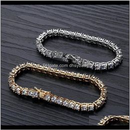 Designer Hip Hop Jewelry Men Diamond Tennis Bracelet Iced Out Bling Bangles Love Luxury Charm Bracelets Pour Hommes Gold S230F