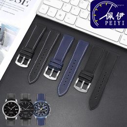 Watch Bands General Brand Flat Interface Nylon Rubber Watchband With 19/20/21/22/23/24mm.