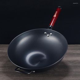 Pans 36cm Pots And Cooking Pot Cast Iron Cookware Uncoated Wok Pan Induction Cooker Gas Universal Non Stick Frying