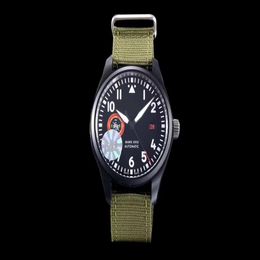 40MM limited edition men watch navy military nato strap sapphire black ceramic case wristwatch waterproof automatic 327001 327002 2730