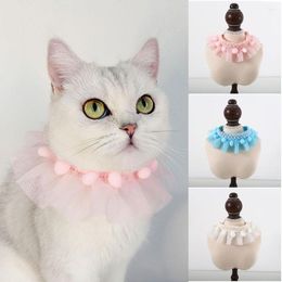 Dog Apparel Pet Accessories Cute Lace Scarf For Cats Puppy Bandanas Bibs Kitten Princess Costume Neckchief Small Dogs Party