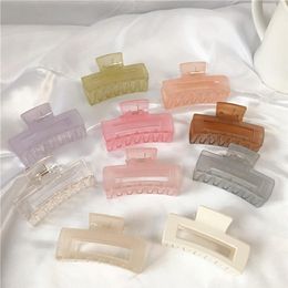 Korean Solid Hair Claws Elegant Clear Acrylic Hair Clips Hairpins Barrette Headwear for Women Girls Accessories Gifts296V