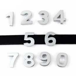 New 8MM Plain Slide numbers 0-9 20 pcs lot Can choose each number Slide Charms Fit DIY Wristband Belt & Bracelet LS299D