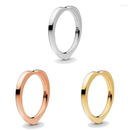 Cluster Rings Original Moments Rose Golden Shine Hearts Ring For Women 925 Sterling Silver Wedding Gift Fashion Jewellery