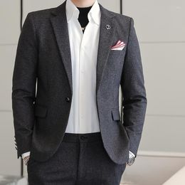 Men's Suits 2023 High Quality Autumn And Winter Fashion With Handsome Trend Thick Suit Jacket Single Top Korean Version Slim Body Blazers