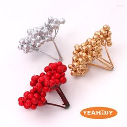 Decorative Flowers 100pcs 3 Branches Christmas Berry Accessories Xmas Garland Wreath Decorations Artificial Flower For Holiday Gifts