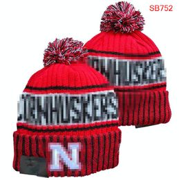 Nebraska Beanies Huskers Beanie North American College Team Side Patch Winter Wool Sport Knit Hat Skull Caps A0