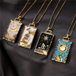 Pendant Necklaces Painting Luxury Necklace Designers Jewellery Diamonds Necklace Men&Women Copper Gold-Plated Never Fade Not Allergi270O