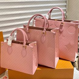 Designer Women Handbags Pink Tote Shopping Bag Handbags Large Capacity Tote Handbags Embossing Flower Tote Bags Fashion Shoulder Bags Crossbody Bags Wallet Purses