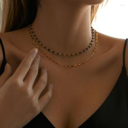 Choker CCGOOD Layered Necklaces 18 K Plated Gold Color Chain Stacking Double Chains Necklace Stylish Metal Jewelry For Women