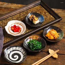 Plates Japanese Shell Dish Dim Sum Pastry Simple Sauce Irregular Ceramic Commercial Tableware