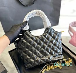 Leather Diamond Hardware Gold Buckle Matelasse Chain Shoulder Bag Crossbody Bags Large Capacity Makeup Zipper 20cm