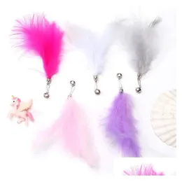 1pc Replacement Heads Cat Toys Feather Wand Toy Steel Wire Bell Interactive Pet Stick Kitty Kittentraining Exerciser Teaser