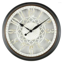 Wall Clocks Indoor Round White & Oil Rubbed Bronze Analog Arabic Number Clock Battery Powered Led Digital Totor