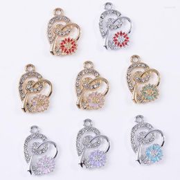 Charms 10 Pieces 16 24mm Metal Flowers Hearts Pendant Handmade Accessories For Jewelry Making