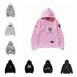 Designers Graphic Hoodies Cotton Coat Hoodies MIAMI Graffiti Print Hoodies For Men and Women With Pink Hoodie Red Crowned Crane Logo Hoodies Head Shape Sweatshirt