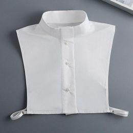 Bow Ties Elegant Stand Fake Collar For Women Half Shirt Detachable Lapel Removable False Blouse Tops Neck