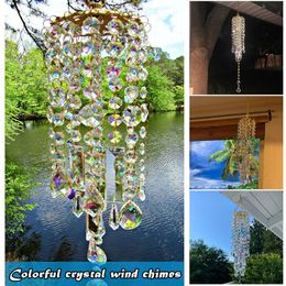 Wall Stickers Wind Chimes for Home Room Decoration Colorful Crystal Outdoor Garden Backyard Patio Lawn Decor Gifts 230928