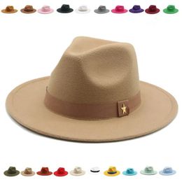 Wide Brim Hats Bucket Solid Colour Fedora Hat Women Ribbon Band Men Porkpie Classic Beige Wedding Church Bowler Cap Chapeau Female 230928