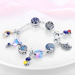 925 silver beads charms fit pandora charm Starry Sky Series Lucky Beads