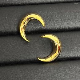 Stud Earrings Minimalist Chunky Arc-shaped Moon For Women Girls Thick Gold Plated Unique Daily Jewellery Gifts 2023