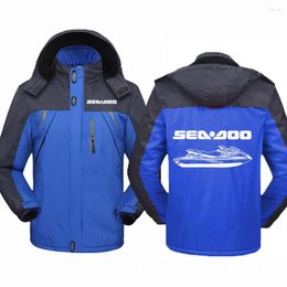 Men's Hoodies 2023 Sea Doo Seadoo Moto Men Waterproof Hooded Outdoor Outwears Windbreaker Handsome Windproof Jacket Fashion Comfortable Tops