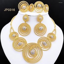 Necklace Earrings Set Fashion Jewellery For Women Large Size And Charm Bracelet Wedding Party Gift