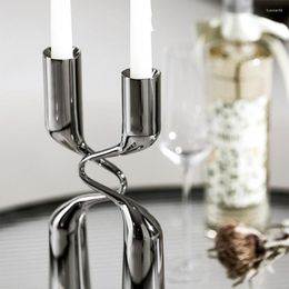 Candle Holders Metal Holder Birthday Wedding Tealight Vertical Stand Unique Decor Table Romantic Silver Velas Room