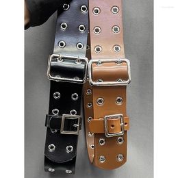 Belts Women's Fashion Hollow Out Punk Genuine Leather Corset Female Cummerbund Coat Waistband Dress Decration Wide Belt J093