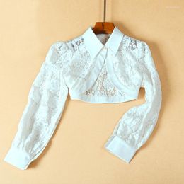 Bow Ties Lace Floral Fake Collar For Women's Half Shirt Blouse Detachable Removable False Long Sleeved Small Shawl