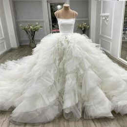 Skirts Gorgeous Very Full Volume Tutu Tulle Bridal Ruffles-Hem A-line Women Maxi Real Image Custom Made Skirt