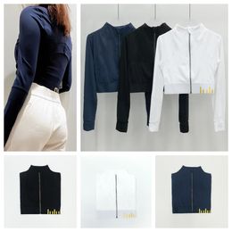 New Fashion Jacket Top Look Hot-selling Womens Lightweight Full Zip Running Track Jacket Workout Slim Fit Yoga Sportwear with Thumb Holes