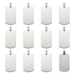 50pcs 201 Stainless Steel Rectangle Blank Stamping Tag Pendants with Snap on Bail F80 Supplies for DIY Jewelry Necklace Making 211275f