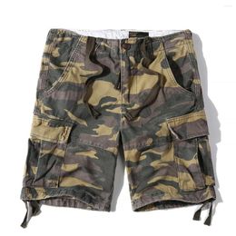 Men's Shorts 2023 Casual Summer Cotton Loose Camouflage Overalls Plus Size Knee Length Pants Beach