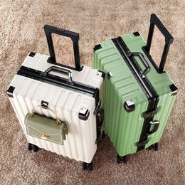 Suitcases Plane Luggage 26 Inches Travel Suitcase Female Wear-resistant Can Sit Strong Durable Thick Male Pull Rod Trolley Box