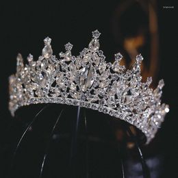 Hair Clips Shiny Crystal Bride Crown Dress Wedding Birthday Jewelry Accessories Tiaras Headpiece For Women Metal Fashion Hairwear