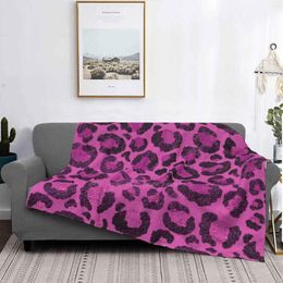 Blankets Purple Leopard Animal Print Four Seasons Comfortable Warm Soft Throw Blanket Tiger