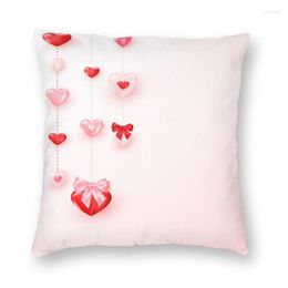 Pillow Ornate Shiny Red And Pink Hearts Cover Valentine Card Floor Case For Car Fashion Pillowcase Home Decorative