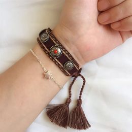 Cotton Woven Bracelets for Women & Men and Couple as give away gifts Friendship Charm Fabric Bangle woven bracelet with stones2750