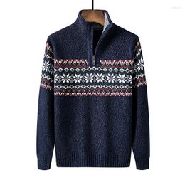 Men's Sweaters Size XXXL 4XL 5XL 6XL Sweater Male Autumn Zipper Half Turtleneck Pullover Knitted Men Clothing Christmas Jumpers 2024