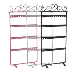 Jewellery Pouches Bags 48 Hole Earrings Ear Studs Display Rack Metal Holder Stand Organiser Showcase Pink 295 160mm For Retail Envi154h