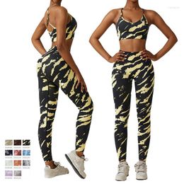 Active Sets Women Yoga Set 2 Piece Fitness Bra Legging Workout Outfit Stretch Running Sportswear High Waist Gym Pants Quick Dry Sports