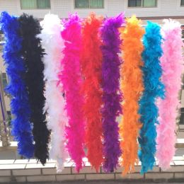 2Meters Fluffy Thicken 60Grams Turkey Feather Boa Clothing White Chicken Feathers on Tape Crafts Wedding Decoration Party Decor