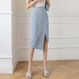 Skirts High Waist Pencil Women Arrival 2023 Spring Office Style All-match Furcal Ladies Elegant A-line Long Skirt W882