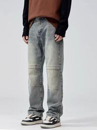 Men's Jeans CHENXIAN Niche Design Y2k Zipper Slit Autumn High Street Trendy Brand Retro Loose Straight Wide Leg Pants