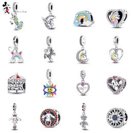 925 sterling silver charms for women Jewellery beads Scattered Bead Unicorn Pendant