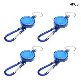 Keychains 4pcs Travel Buckle Holder Multifunction Badge Reel Carabiner Retractable Key Chain Gift Heavy Duty Anti Lost Mini Portable