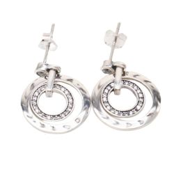 Earrings Panda Designer Luxury Fashion Women Silver Plated Logo And Flash Circle Hanging Silver Earrings Temperament Double Ring Earrings Female