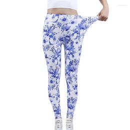 Women's Leggings NDUCJSI Jogging Workout Femme Leggin Sports Pants Women Fitness High Waist Yoga Polyester White Floal Print Clothing Gym